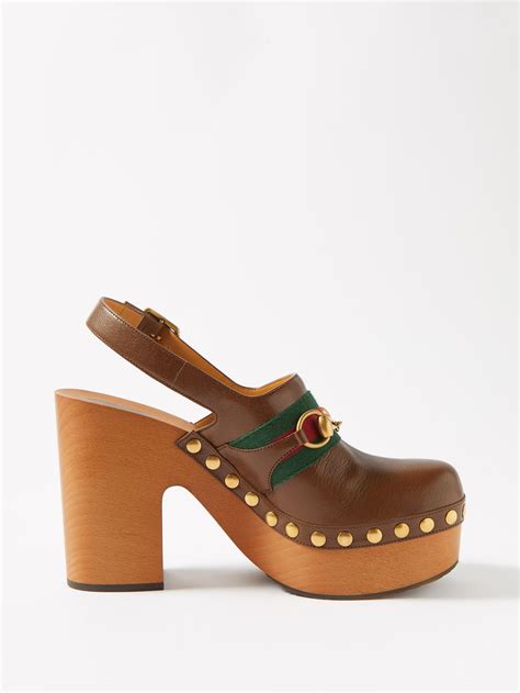 gucci clogs brown